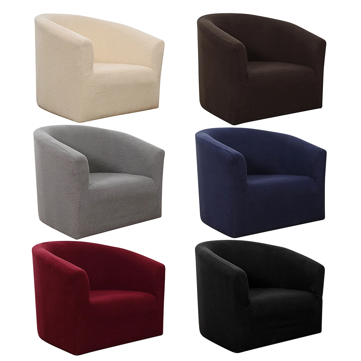 Jacquard Tub Chair Slipcovers Pub Club Sofa Shield Fitted Stretch Armchair Accent Chair Barrel Furniture Protector Couch Covers chair cover sofa cover furniture cover