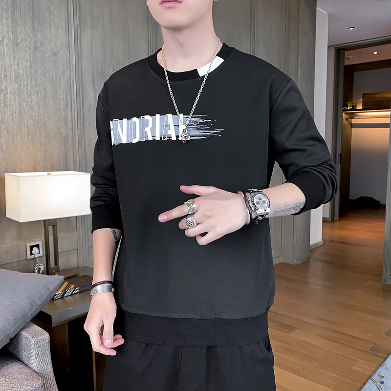 

Real shot sports sweater men's 2021 autumn new pullover sweater men's crew neck trend casual pullover bottoming shirt