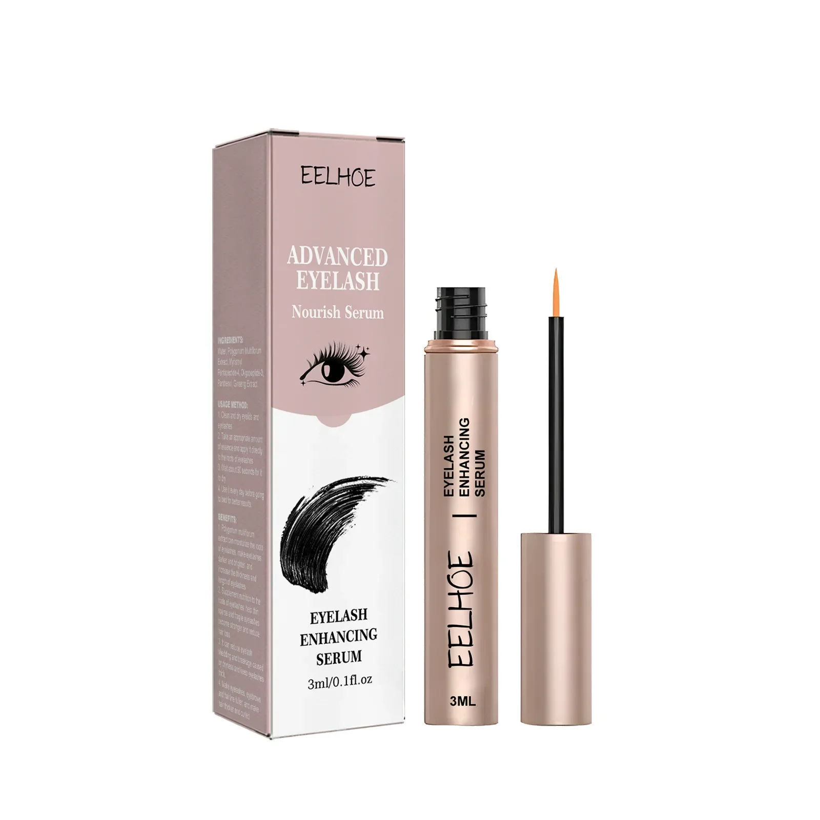 

Eelhoe Eyelashe Essence Natural Seamless Curly Long Black Thick Beautiful Eyelash Moisturizing Care Solution Makeup Wholesale