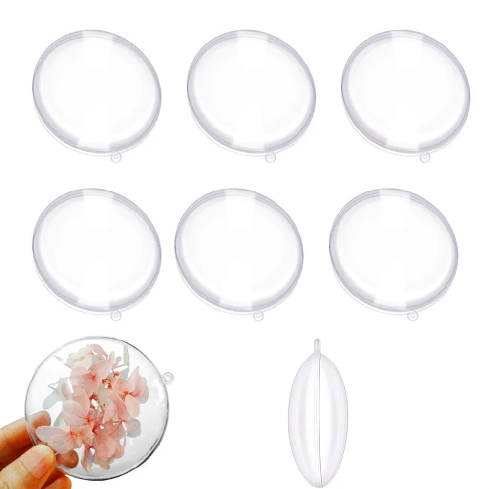 10 Stück Weihnachten transparente Kugel Kunststoff nachfüllbare Weihnachts baum Ornamente nach Hause Hochzeits feier Geschenk box 7-11cm – Detail 4