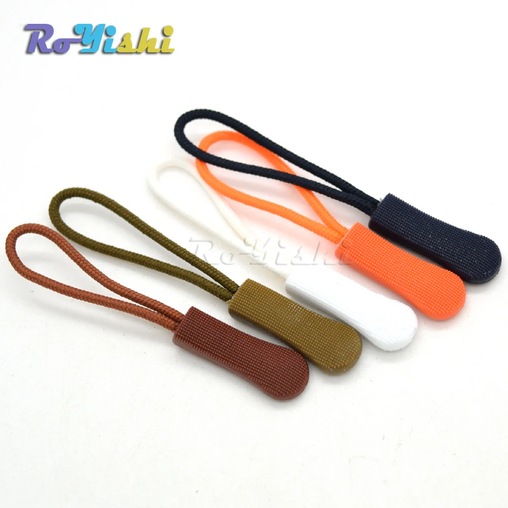 10pcs/pack Mix Color Cord Zipper Pull Strap Lariat Black Apparel Accessories 41 zipper pullers,zipper accessories