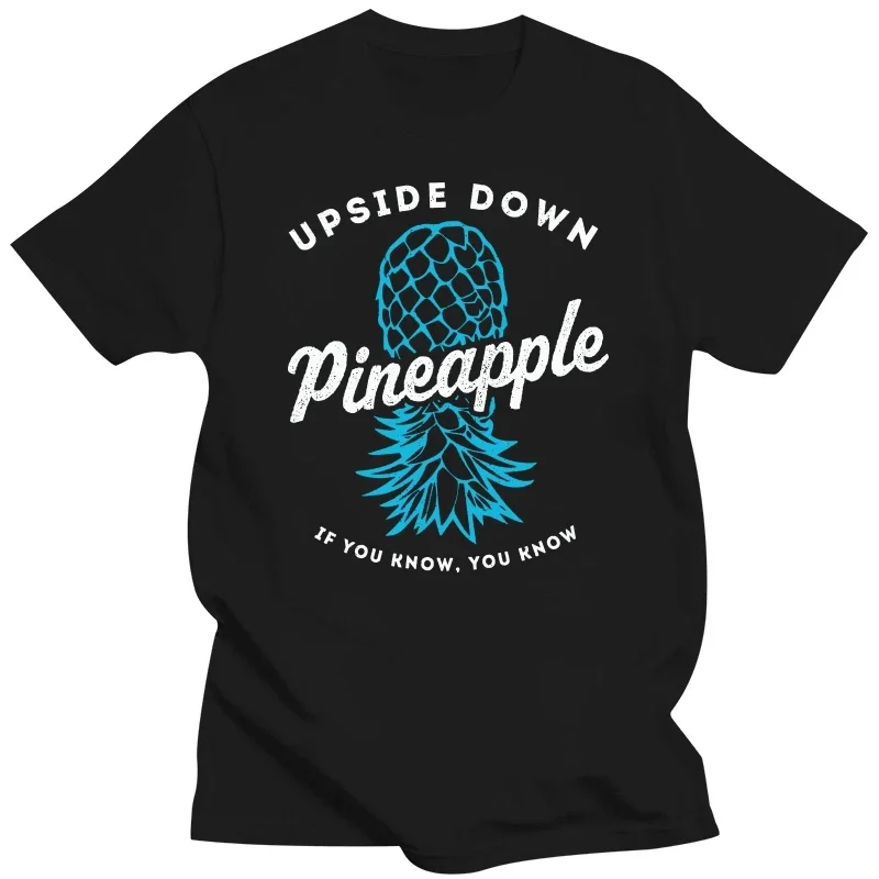 

Upside Down Pineapple Printed Tee Swinging Lifestyle T-Shirts Swinger Men Women Tshirts Valentine's Day Tops Casual Tees