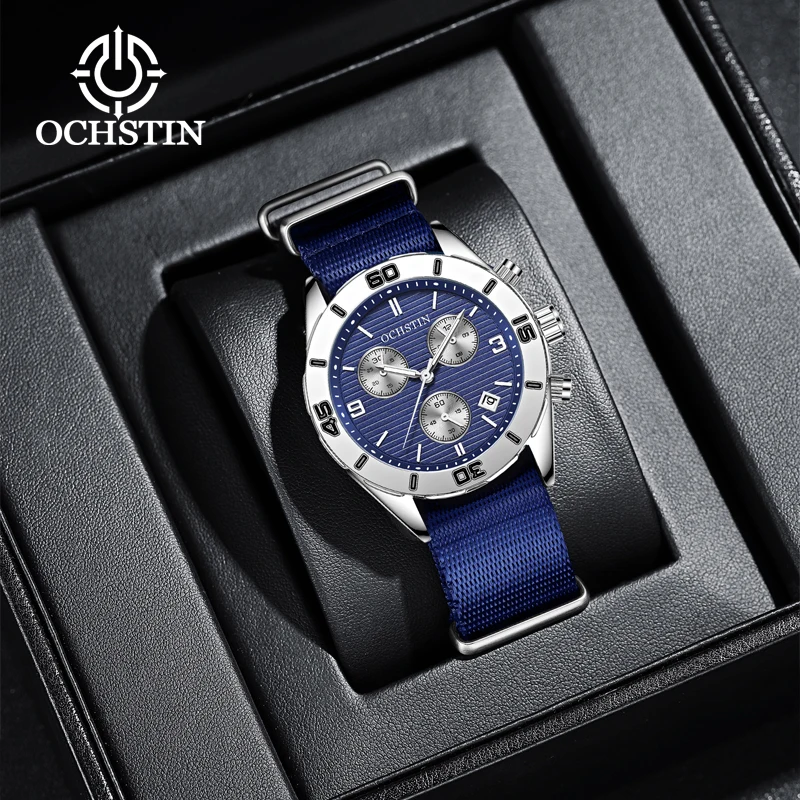 OCHSTIN Creative Nylon Series Multifunction Quartz Core Hot 2024 Fashion Trend Men's Quartz Watch Wristwatch