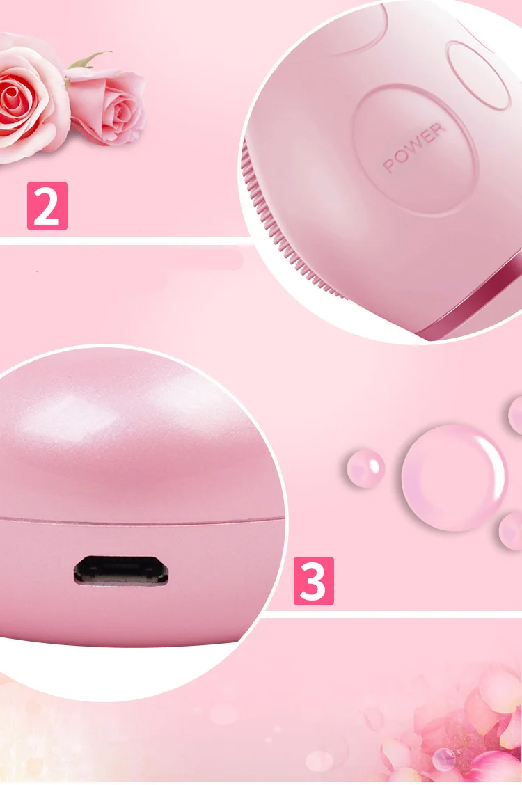 Demachiant din silicon, vibrații, curățarea porilor, încărcare cu ultrasunete, curățare facială electrică, dispozitiv de lifting și înfrumusețare_voghion.com