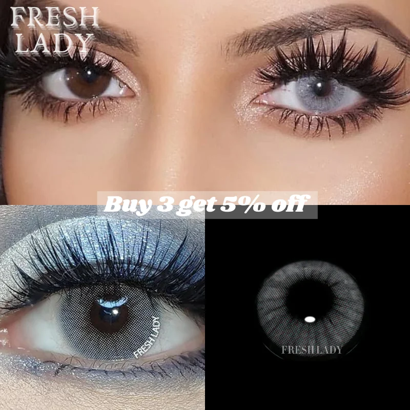 Женские цветные контактные линзы FRESH LADY повседневные для натуральных учеников