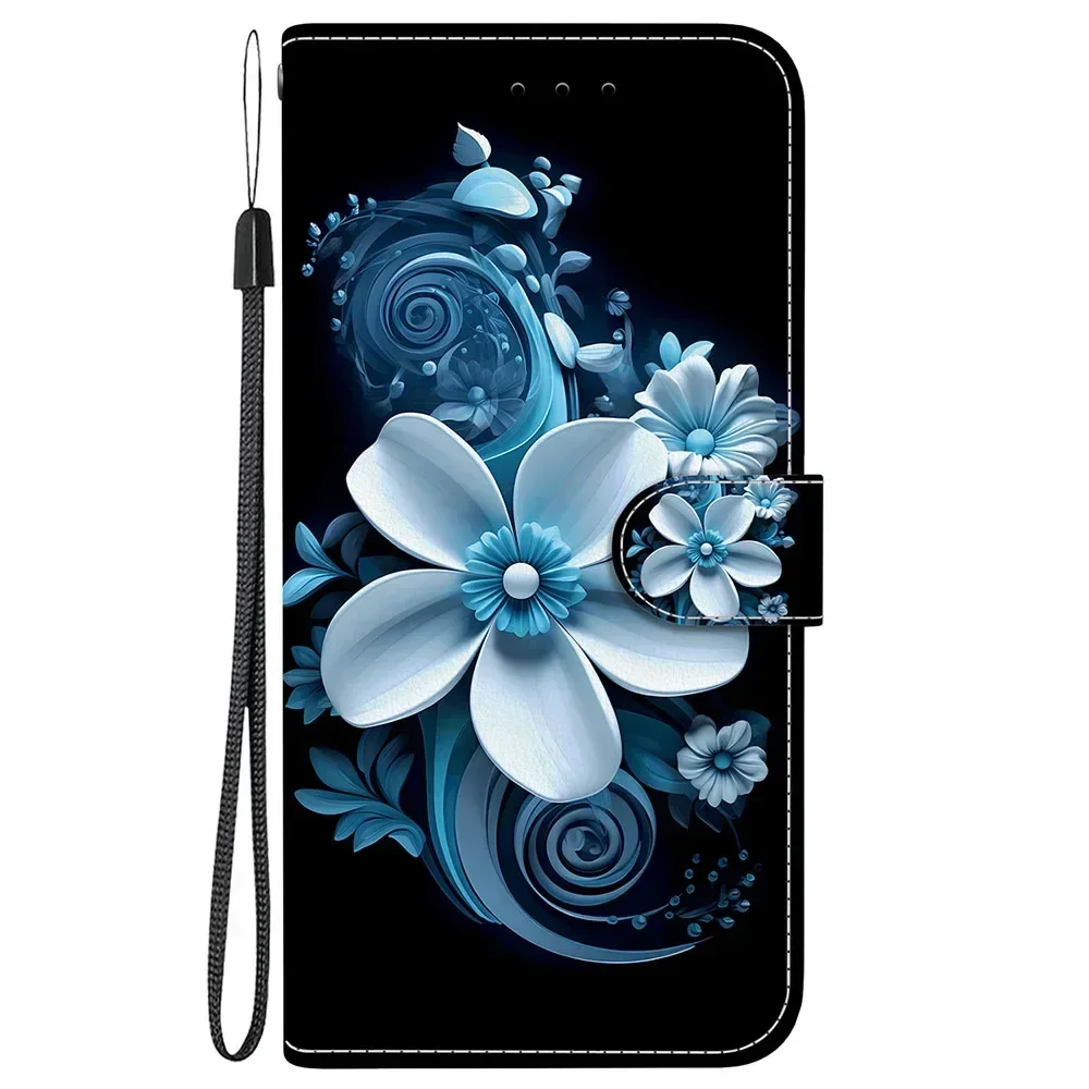 Elegant Butterfly Flower Pattern Leather Wallet Flip Case Phone Cover
