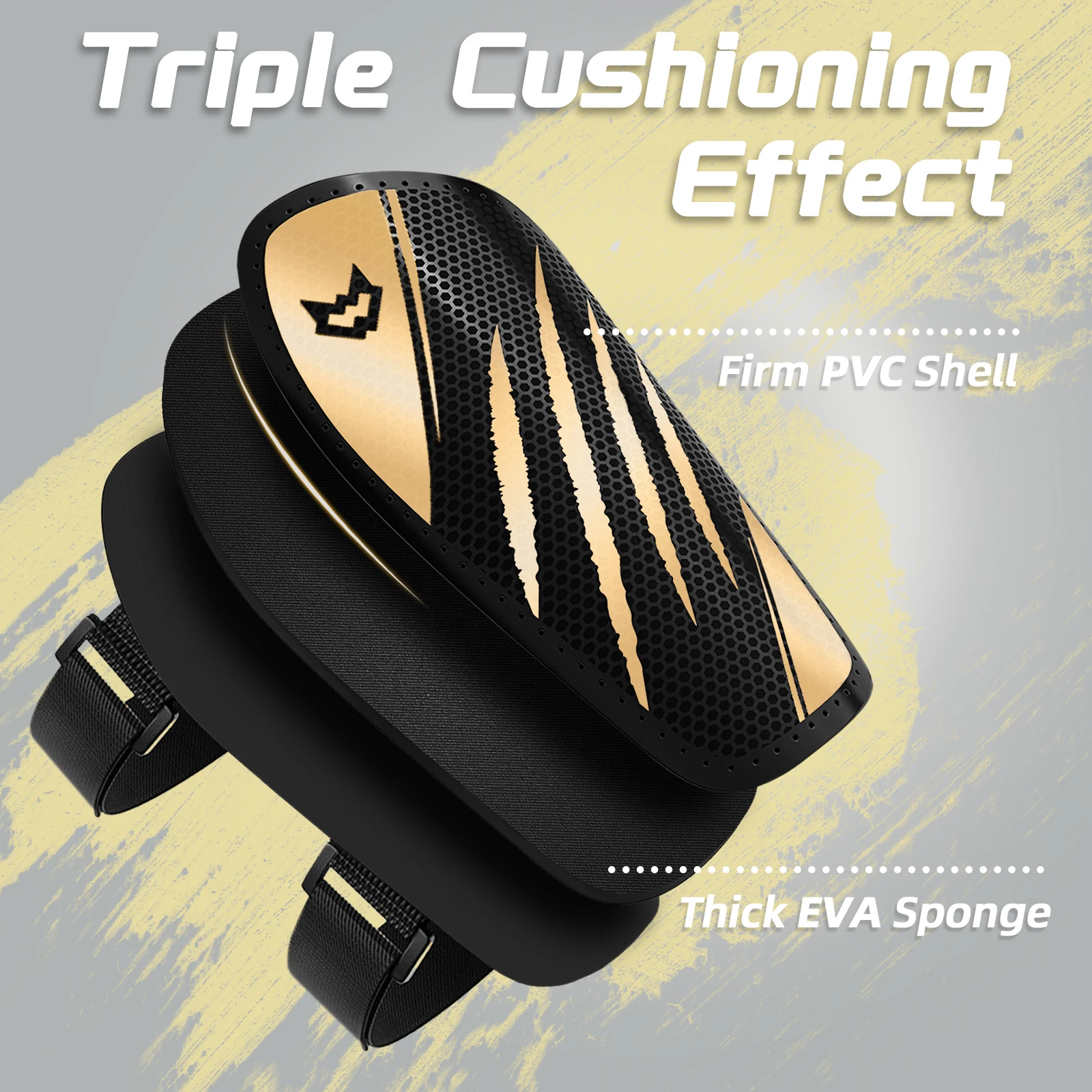 WVVOU Kids Shin Guards, Boys and Girls Soccer Shin Guards, Men's Soccer Guards with Double Adjustable Straps, Super Impact