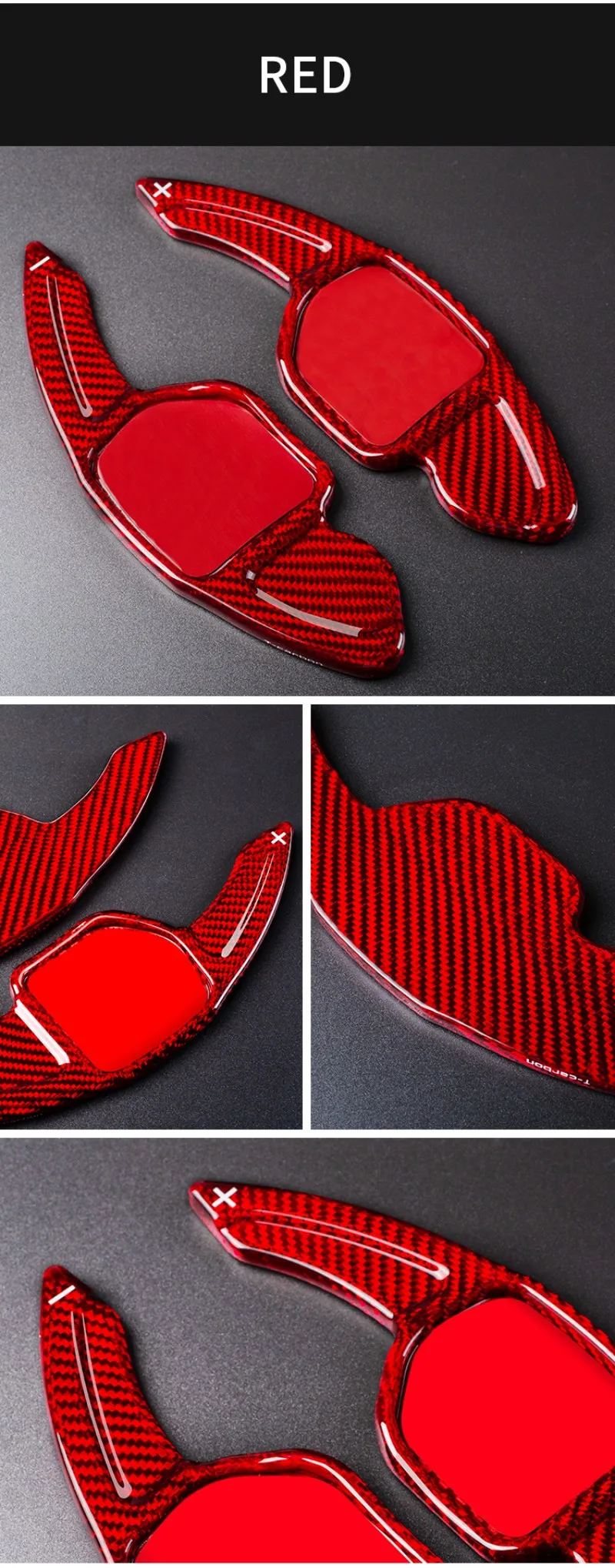 T-carbon Carbon Fiber Steering Wheel Paddle Shift For Audi A3 A4 A5 A6 A7 A8 Q3 Q5 Q7 TT S3 S5 R8 2012-2014