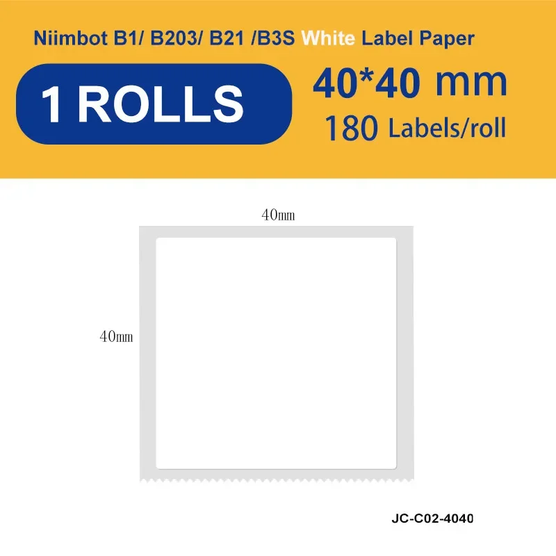 

NIIMBOT 40x40mm Square Thermal Labels Paper for B21 B3S B1 B203 Printers Auto Adhesive Paper Name-card Furnitures Marking Labels