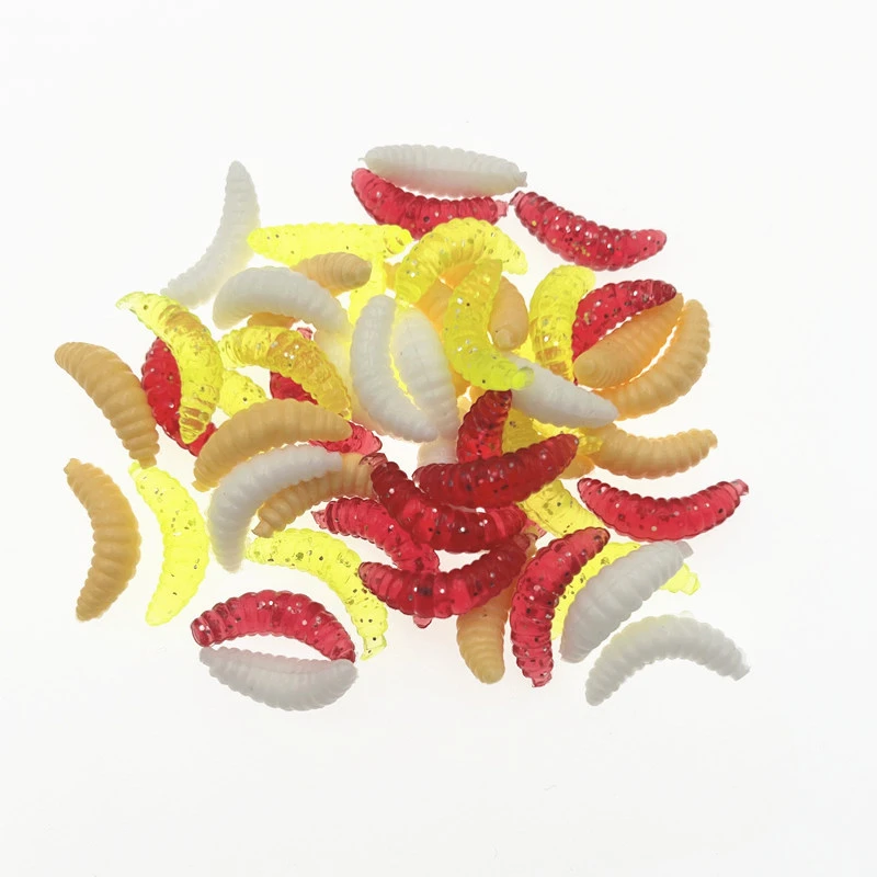50PCS Soft Fake Worm Fishing Bait 6