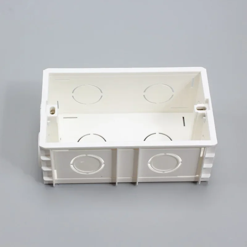 Wall-mounted internal mounting box, white wall wire bottom box, suitable for 146mm*86mm EU UK standard switches and sockets