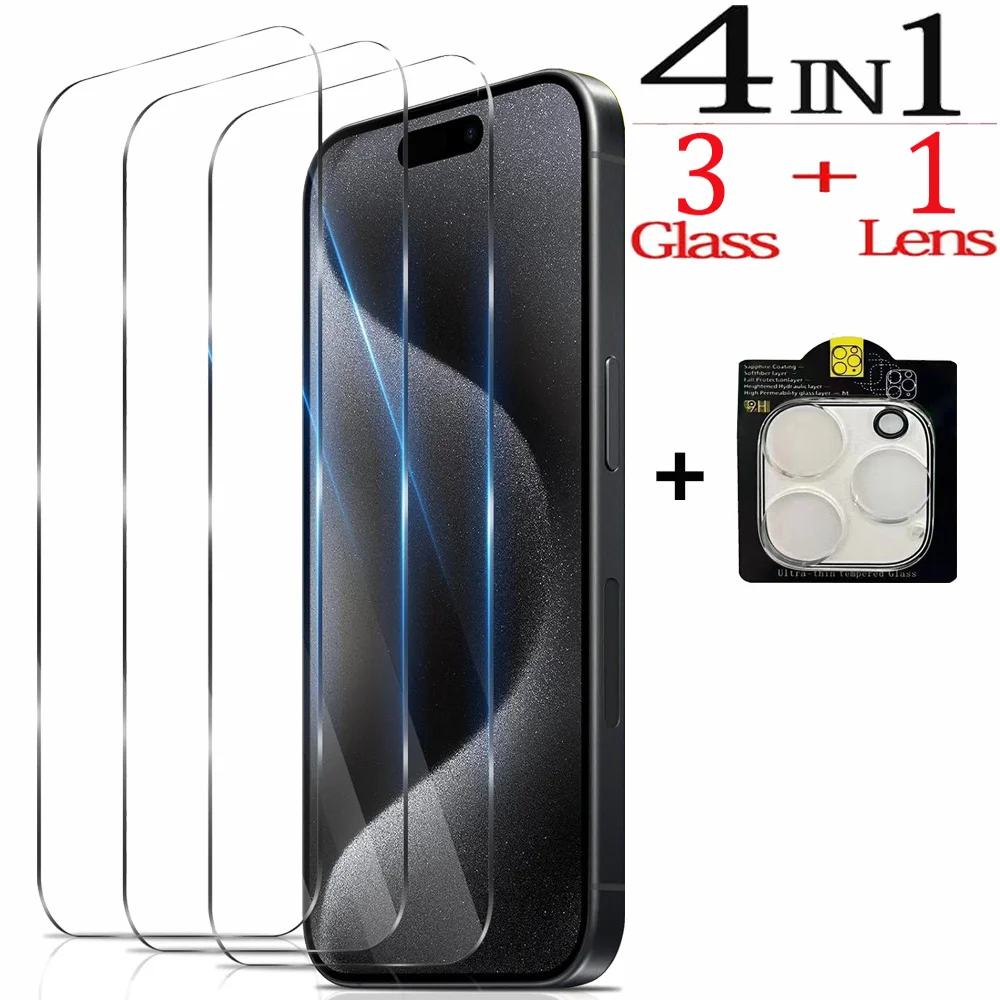

9H Camera Lens Protector For iPhone 15 Pro Max Tempered Glass For Apple iPhone 15 14 13 Pro Screen Protectors iPhone15 Pro Pelicula Cristal Temperado iP 15 Pro Max Phone Front Film i Phone 15 ProMax Verre