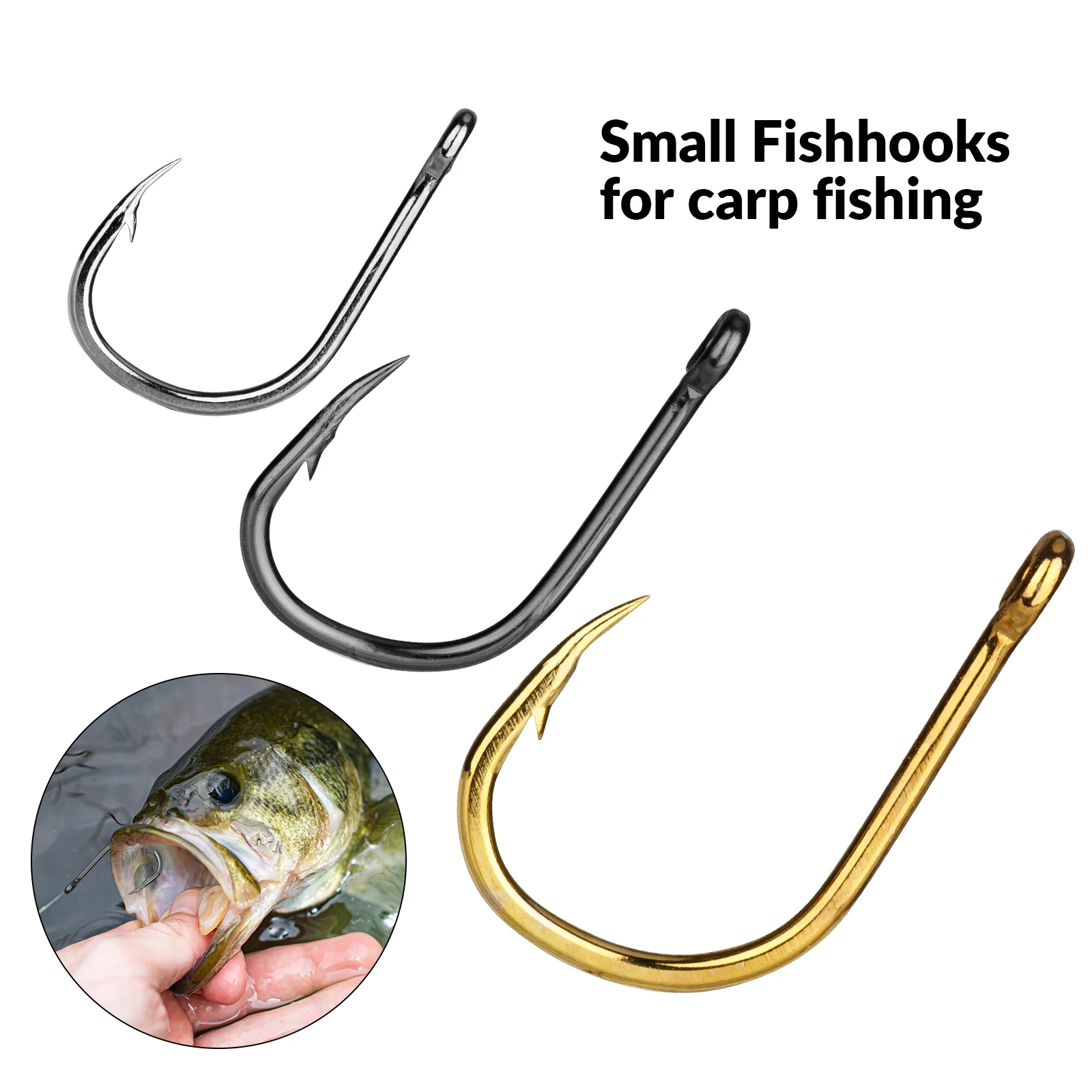 Fishing Hooks Carbon Steel Carp Kit Jigging Bait 10 Sizes 500 Pieces With Box 