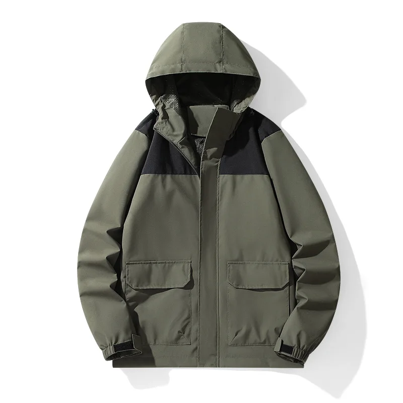 Large Size Jacket Men's Hooded Loose Tooling Outdoor Jacket