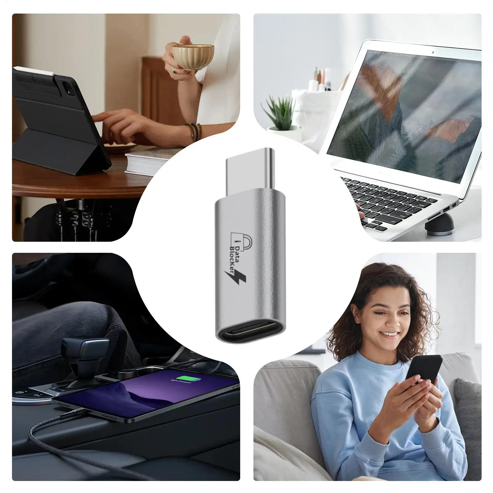 USB-C 데이터 차폐 어댑터 USB 포트 개인정보 보호 장치 타입-C 차단기 PC 노트북 블록용