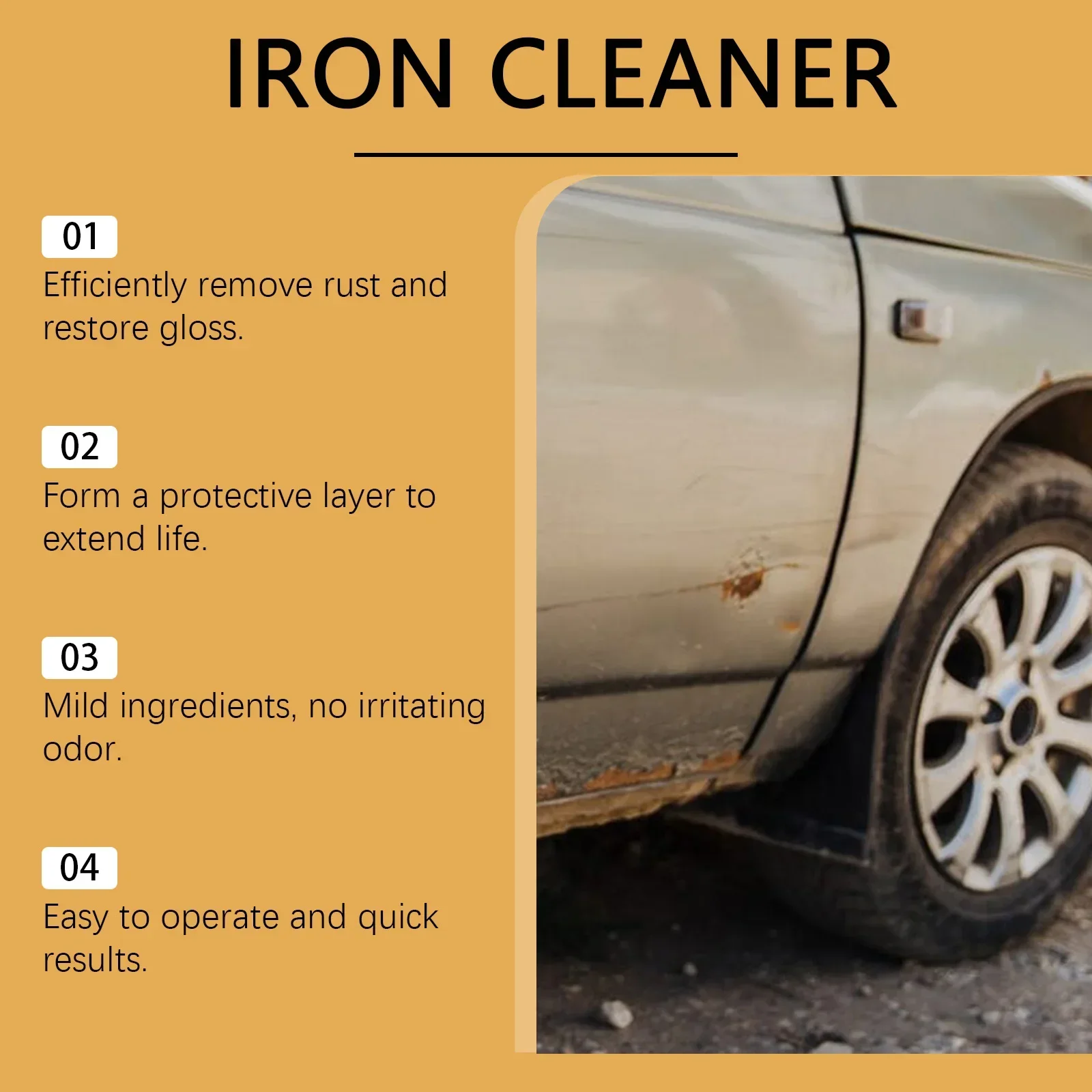 Heavy Duty Rust Remover Spray For Auto Metal Parts