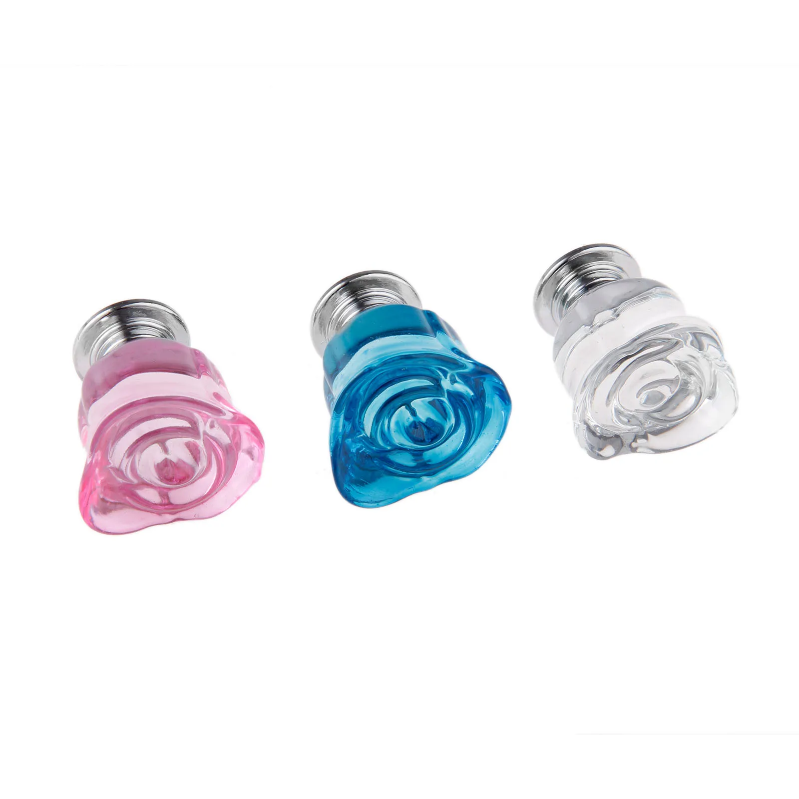 Description Picture 4 of item5Pcs 30mm Crystal Rose Glass Clear Knob Furniture Kitchen Drawer Cabinets Handles Dresser Closet Pull Furniture Fittings w/Screw