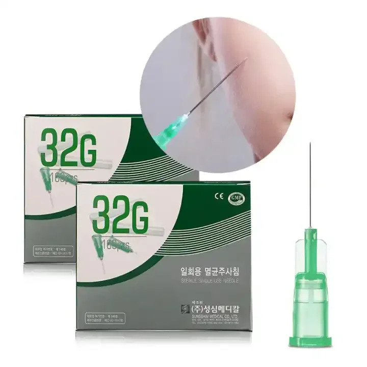 100pcs/box 30G 31G 32G 34G 4mm 6mm 13mm Painless Small Needle Disposable Sterilize Meso Needle Body