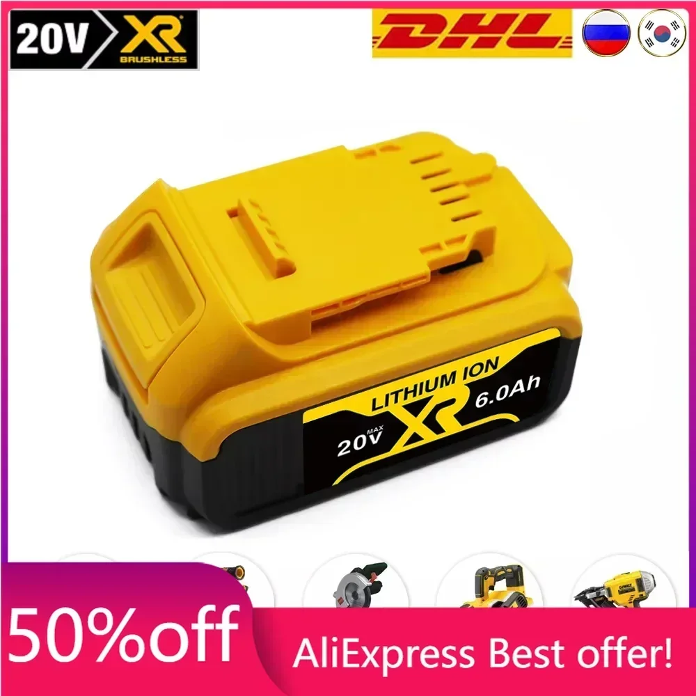 

18V 20V 6Ah 8Ah 12Ah Rechargeable replacement battery DCB200 series high capacity battery for Dewalts power tools battery