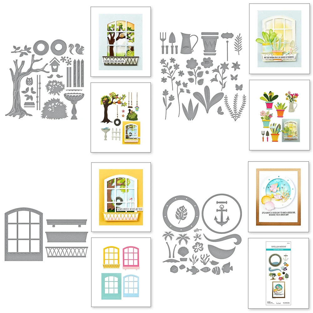 Window Scenery Metal Cutting Dies for Card Making DIY Scrapbooking ...
