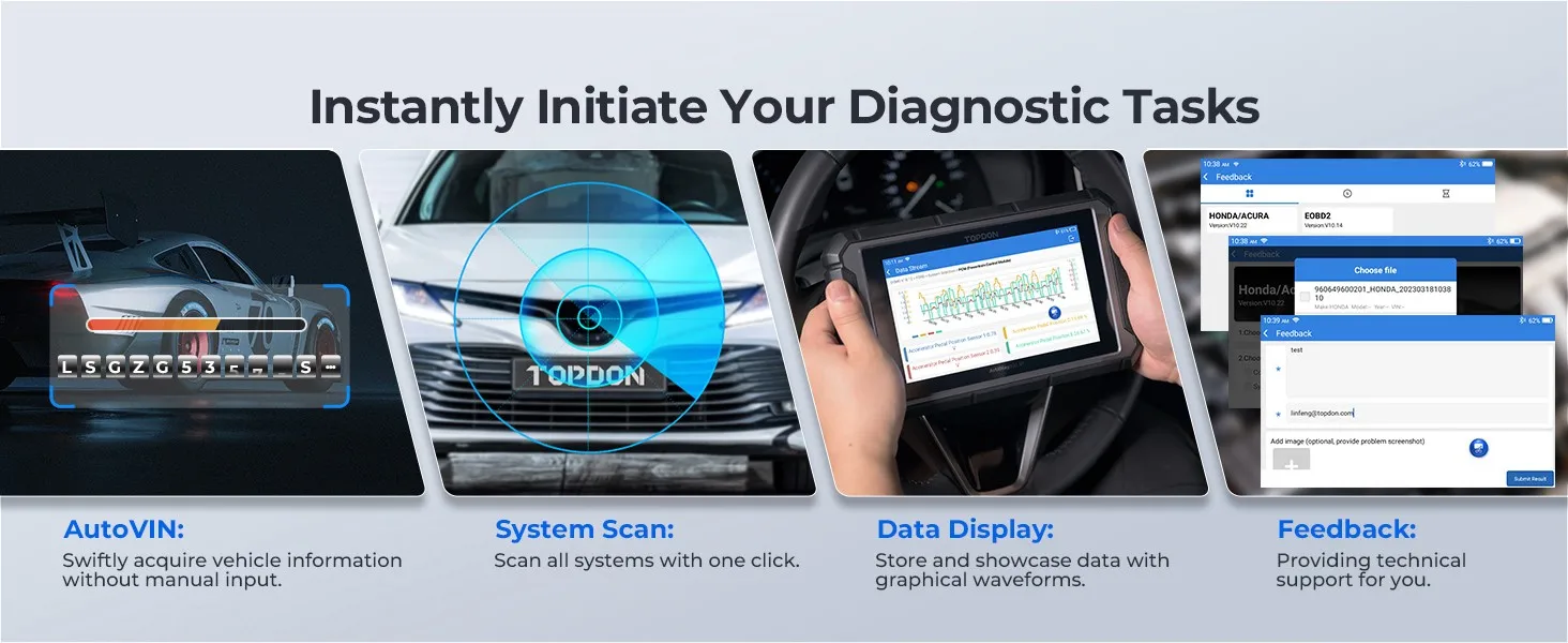 TOPDON AD900BT 2026 Newest Obd2 Scanner Bidirectional Full System Diagnostic Tool with ECU Coding 28+ Reset 3 Years Free Update