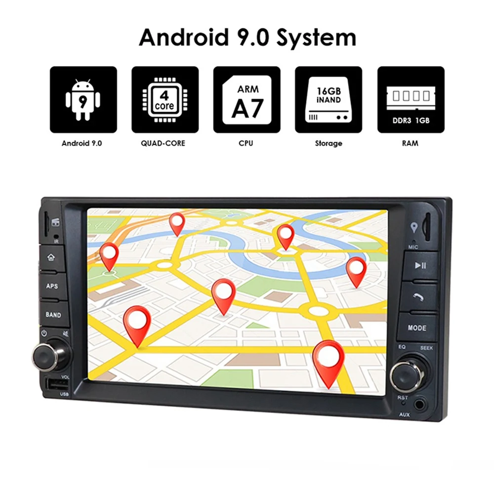 9.0 ȵ̵ ڵ  GPS DVD ÷̾,  MP5 ׺, ĸ麸 ÷̾, Ÿ ڷѶ 1 + 16G, 7 ġ