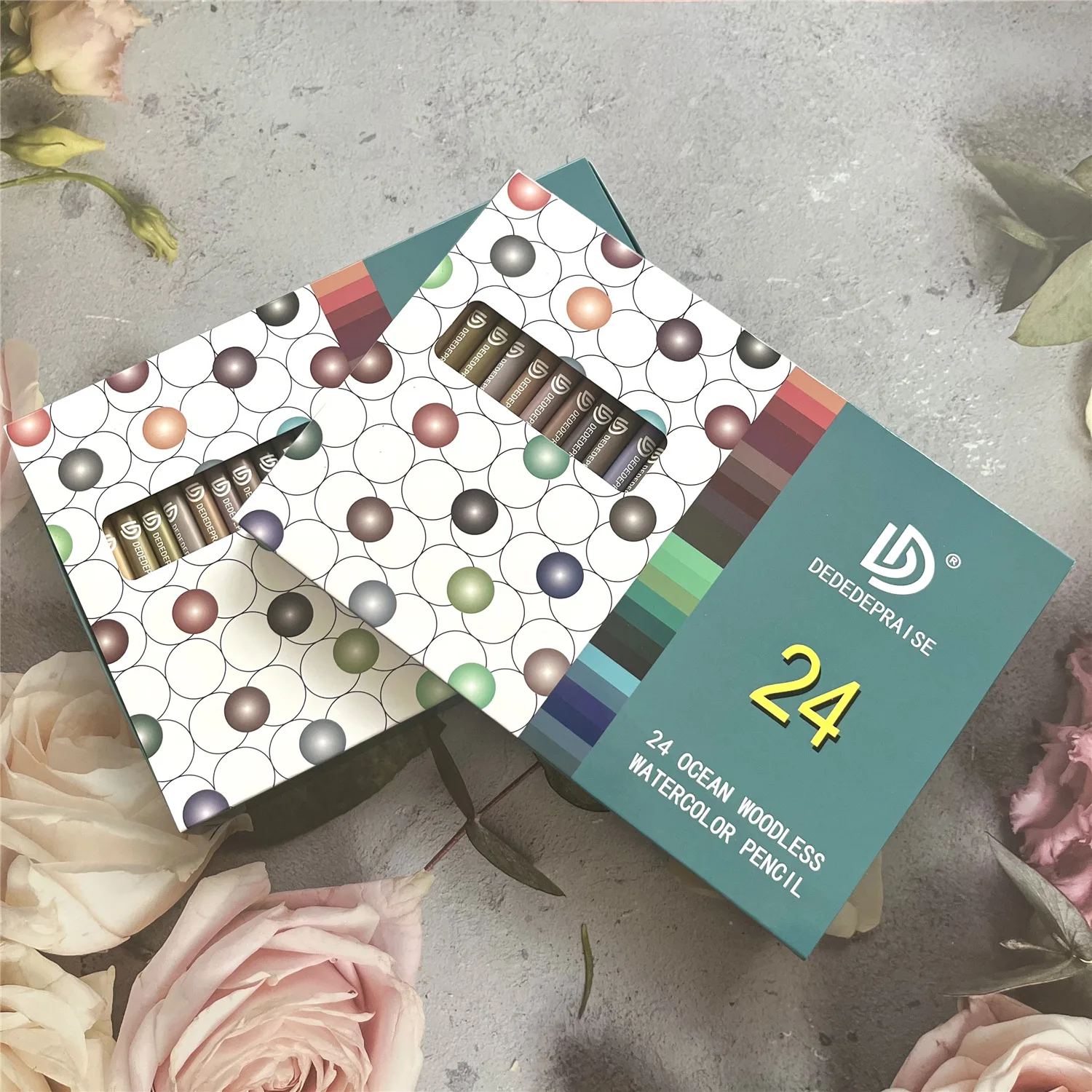 24 Color Watercolor Stick Woodless Watercolor Stick Morandi Color Water Soluble Colored Pencil Retro painting Graffiti