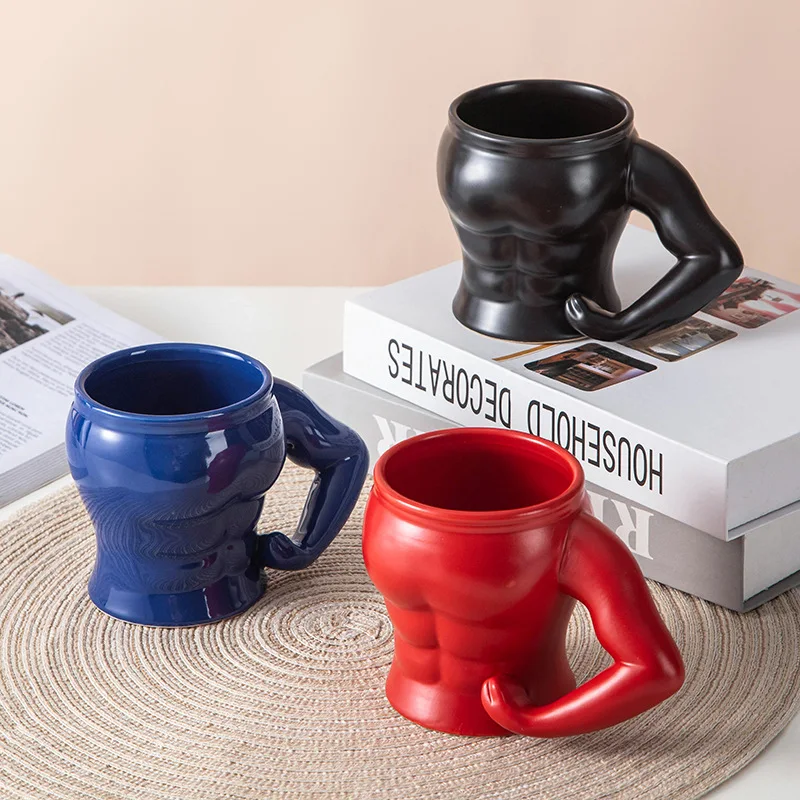 

350ml Personalized Muscle Cup Creative Ceramic Coffee Cup Tea Cup Fun Tumbler Gift for Boyfriend and Colleague Pretty Waterglass