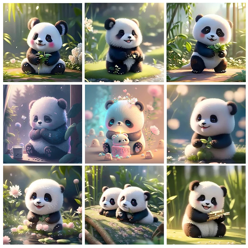 

Животные 5D алмазная живопись Милая мультяшная детская панда алмазная живопись инкрустированная полностью Алмазная вышивка живопись украшение для дома