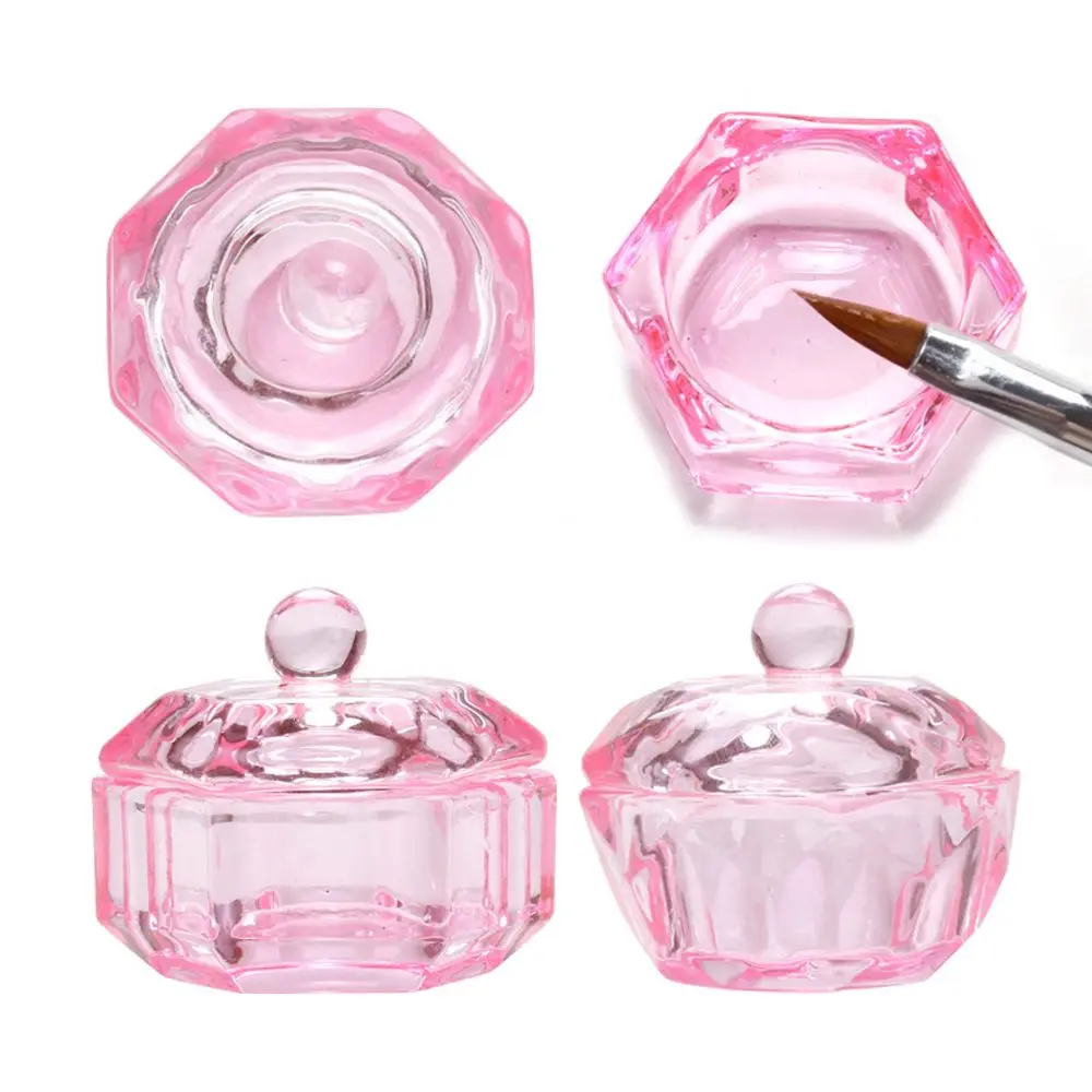 

Стеклянная посуда с крышкой, 1 шт., инструменты для дизайна ногтей, прозрачная стеклянная чашка для ногтей, чаша для акрилового порошка, жидкая тарелка, мономер