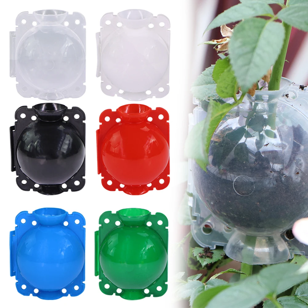 6Pcs Plant Grow Box Rooting Ball Innesto Root Tree Root Box Nursery Tray Tree Rooter Air Layering Propagazione Prophator Pot