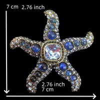 SKEDS Retro Full Crystal Heavy Industry Seastar Brooch Pin For Women Men Fashion Classic Vintage Rhinestone Design Badges 4