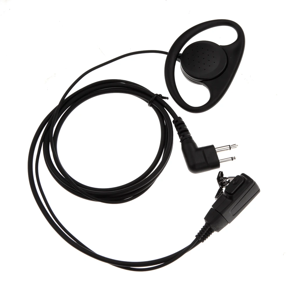 Tanie Miękkie słuchawki nauszne słuchawki 2-Pin D słuchawki zestaw słuchawkowy mikrofon PTT dla sklep