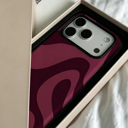 Premium Burgundy Flow Double - Layer Phone Case: Essential Protection for iPhone 15 Plus (B)