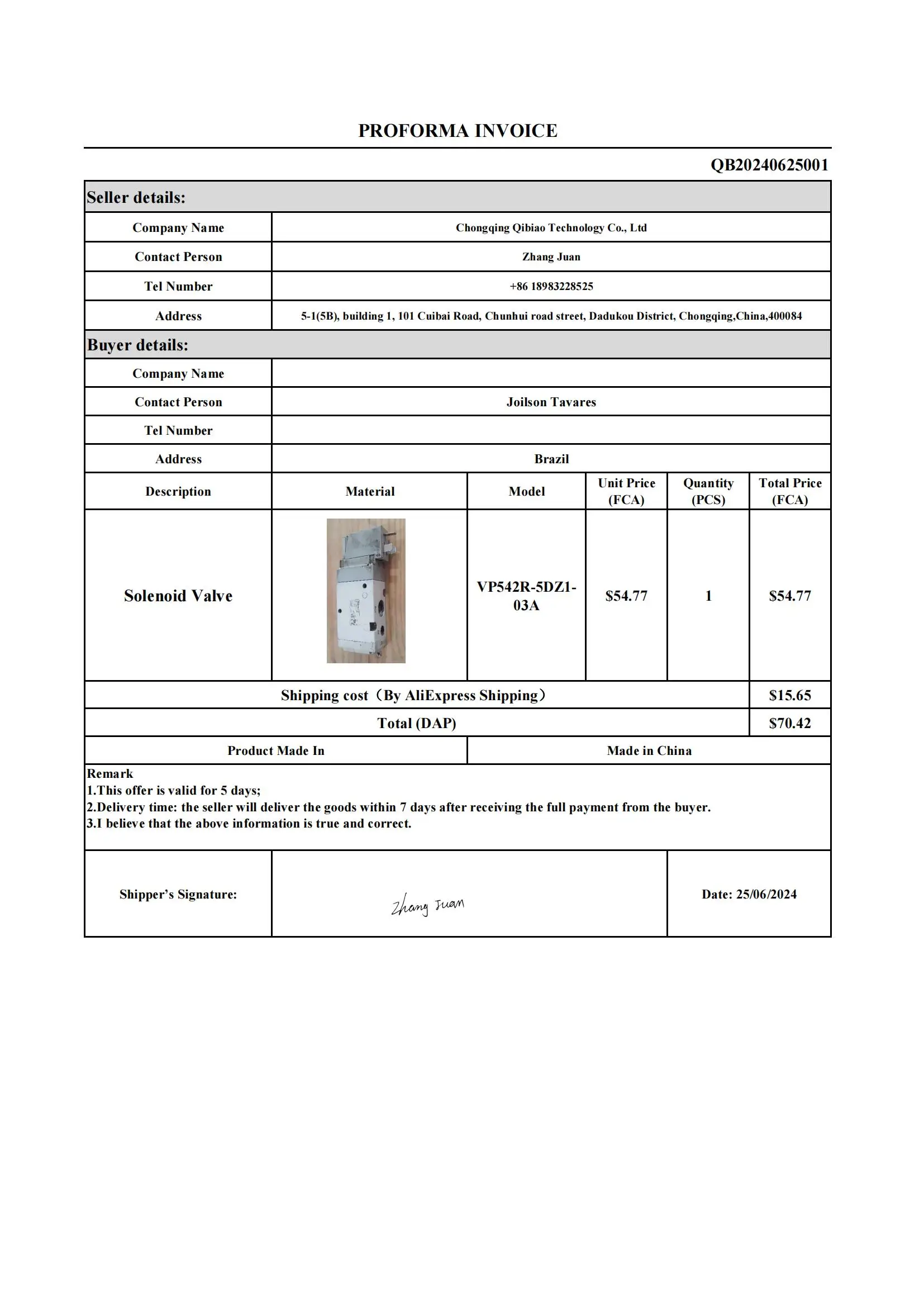 

Solenoid valve VP542R-5DZ1-03A