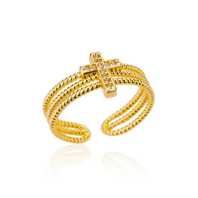 Bagues géométriques en acier inoxydable pour femmes, Texture minimaliste, couleur or, ouverture de Couple, bijoux esthétiques de mariage et de noël