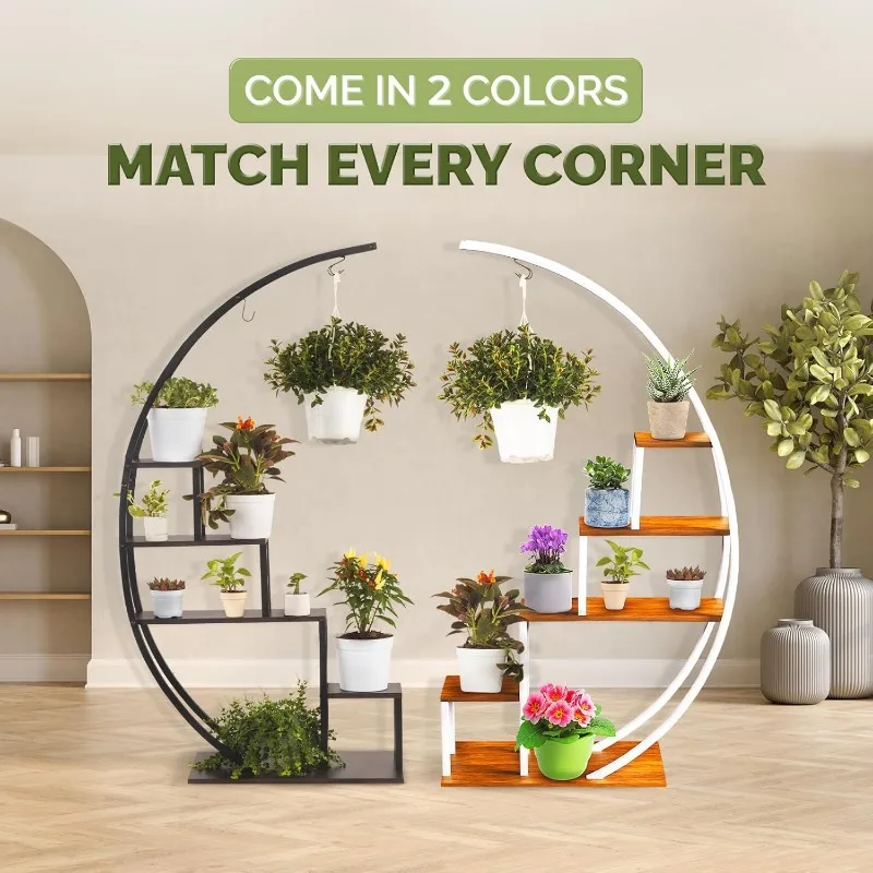 Metal Plant Stand, Heart Shape Ladder Plant Stands for Indoor Plants Multiple, Black Shelf Rack for Home Patio Lawn Garden