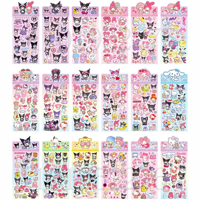 Sanrio Sticker Book Cute Hello Kitty Cinnamoroll Kuromi MyMelody Kids Hand  Account Decorative Sticker Stationery School supplies - AliExpress