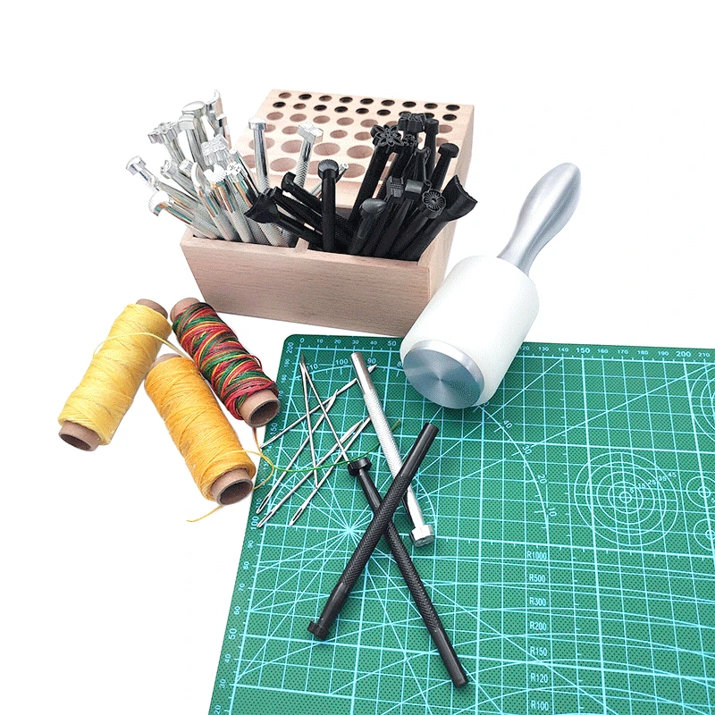 Description Picture 2 of itemMetal Leather Working Saddle Making Tools Carving Leather Craft Stamps Leather Stamping Solid DIY Printinting Craft Supplies