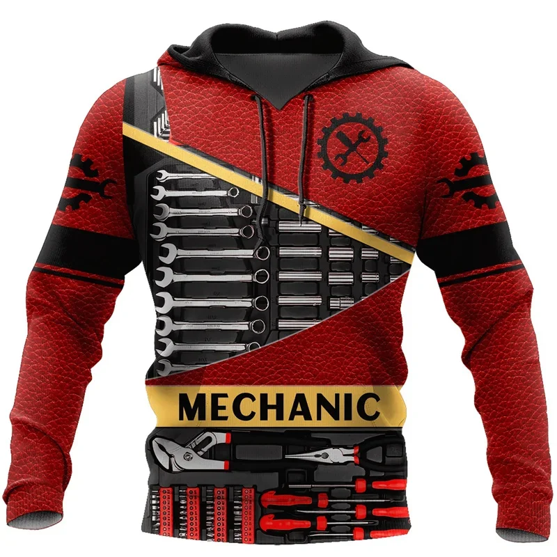 thumbnail image 1 of Sudadera con capucha de mecánico con estampado 3D para hombre, sudadera con capucha de manga larga con patrón de herramientas, sudaderas con capucha de gran tamaño con personalidad de otoño, 1 of 5