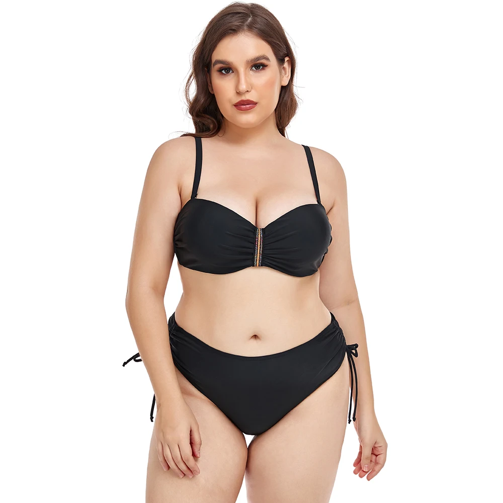 

Women 2023 New Plus Size Bikinis Set High Waist Swimsuit Large Big Swimwear Plus Size Bathing Swimming Beachwear Suit for Famle