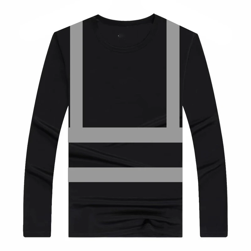 Fluorescent High Visibility Shirts Reflective Safety Shirt Long Sleeve Hi Vis Workwear Quick Dry Construction Work Wear