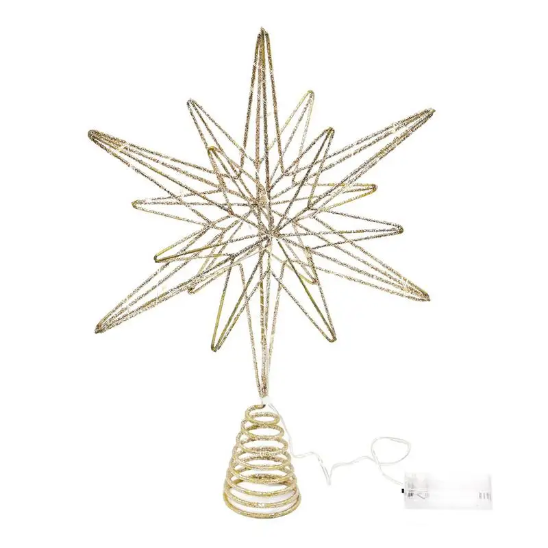 

Tree LED Light LED Transparent Five-pointed Star Merry Christmas Tree Toppers LED tree top star light Decorations for Home