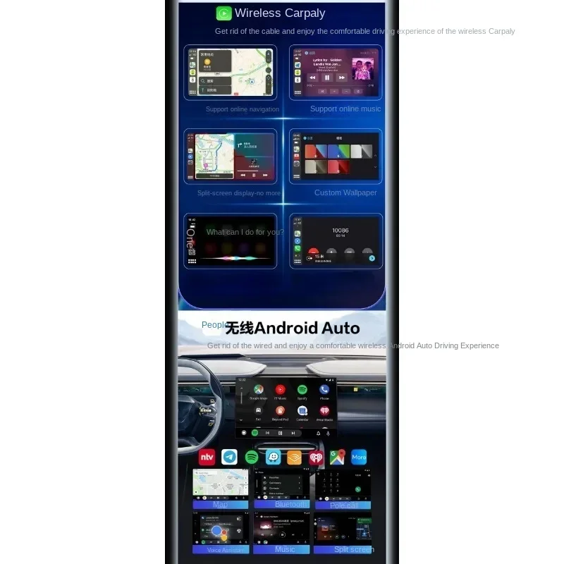 Smart Ai Box Android 13 CarPlay Android Wireless CarPlay Auto Adapter For Netflix For YouTube car intelligent systems