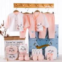 Lawadka 18 pièce/lot nouveau-né bébé vêtements pour filles garçons ensembles 100% coton infantile printemps automne doux garçon vêtements nouveau-né chapeau bavoir 3