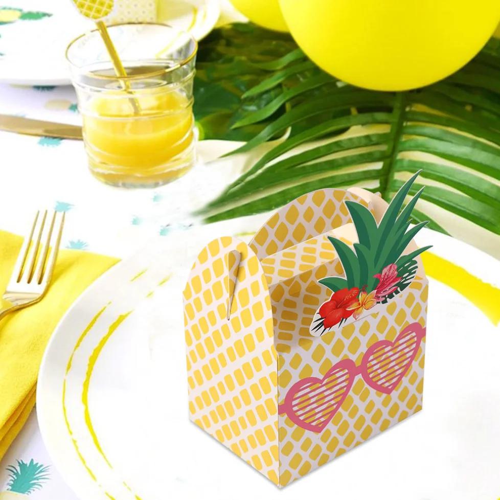 24Pcs Pineapple Favor Candy Gift Boxes for Hawaiian Tropical Party Luau BBQ Fruit Party... - SKU FCGB1110 - UGI Packaging