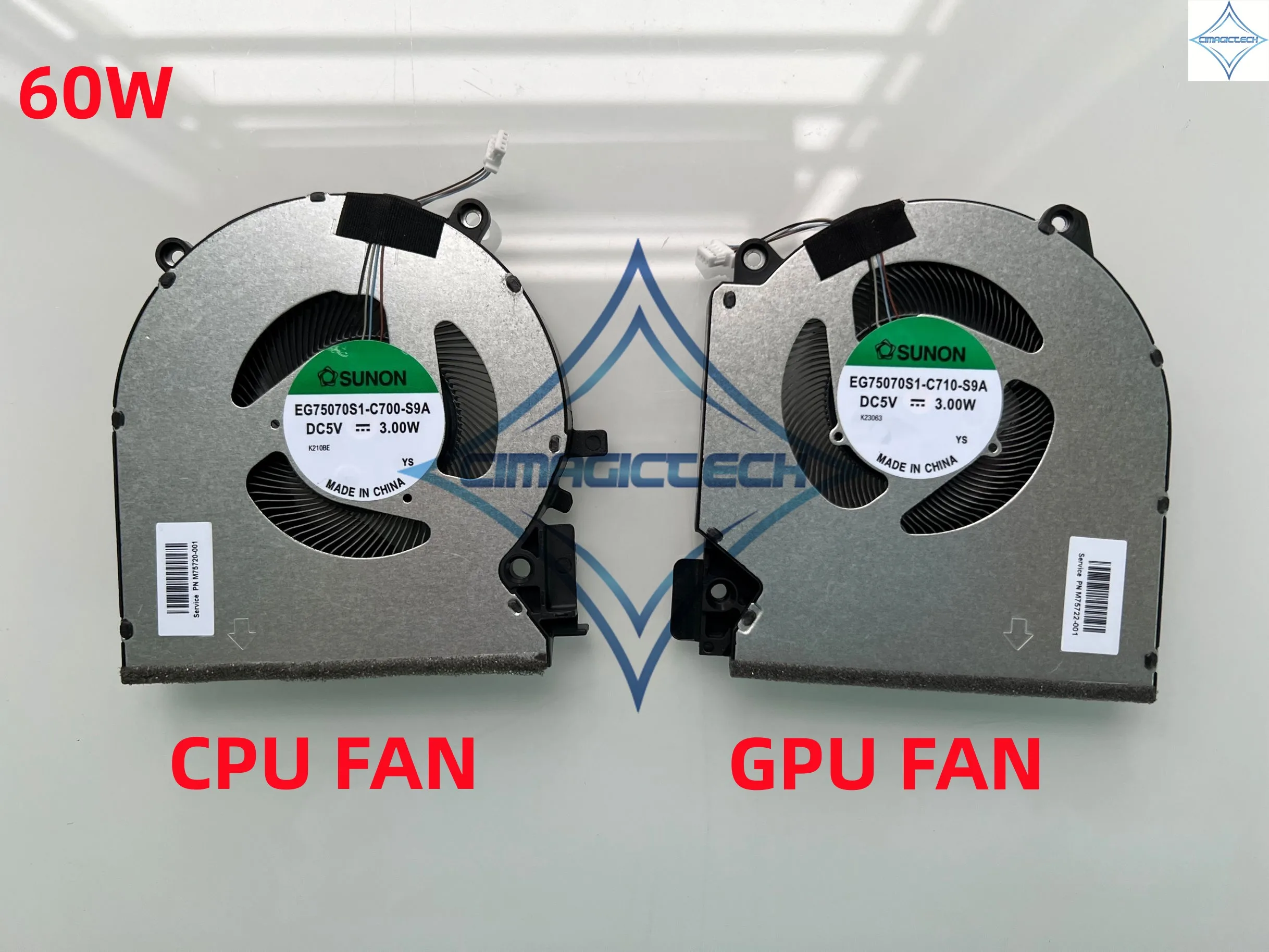 CPU + GPU Cooling Fan For HP Victus RTX3060 - Replacement Fan DC5V 80W