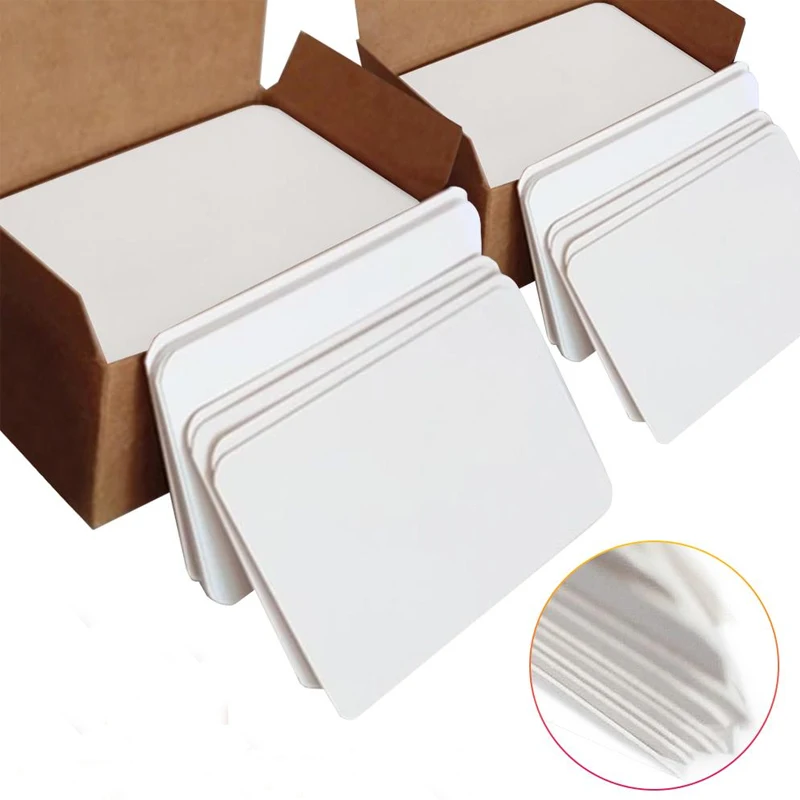100 Pcs 52*90mm Blank Hard Paper Playing Card Cardboard Handmade Postcards Message For Board Game DIY Accessories plush card holder reusable keychain visible id sleeves name badge clip student nurse postcard postcards holders