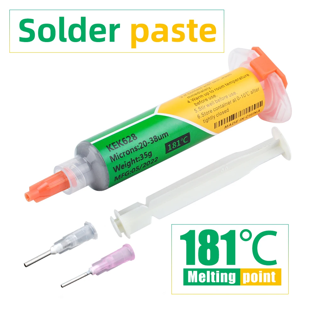 Silver Solder Paste For Soldering PCB IC Medium Temperature Mobile Phone Repair BGA melting point 181 ℃ needle tube Welding flux