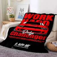 Famous Racing Car SRT Hellcat Demon Dodge Challenger Blanket Home Bedroom Sofa Casual Flannel Shawl Blanket Adult Soft Bed Sheet 1